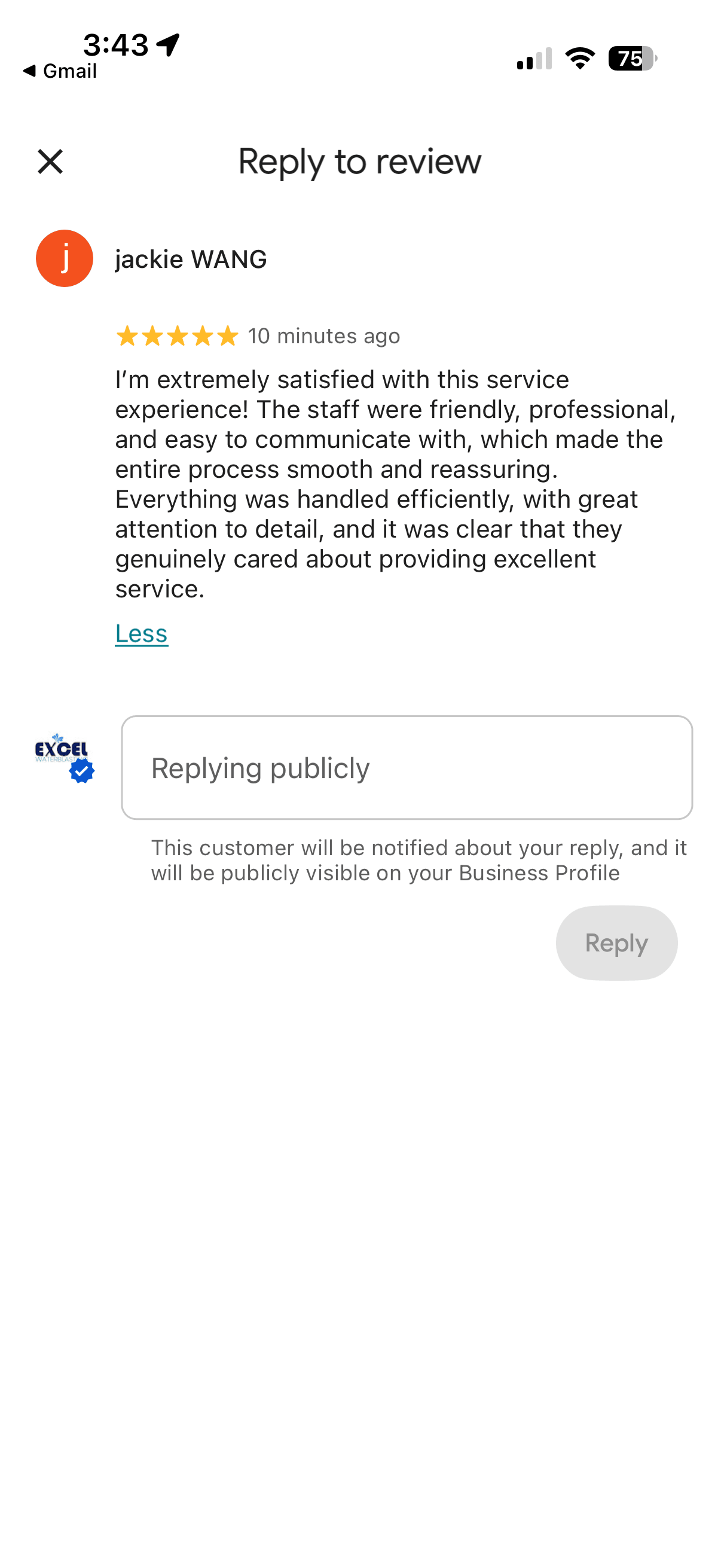Google review from an Excel Water Blasting customer (8)